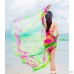 GERINLY Beach Cover Ups Hibiscus Print Sarongs Chiffon Shawl Wrap Green B01CQLR7Z6